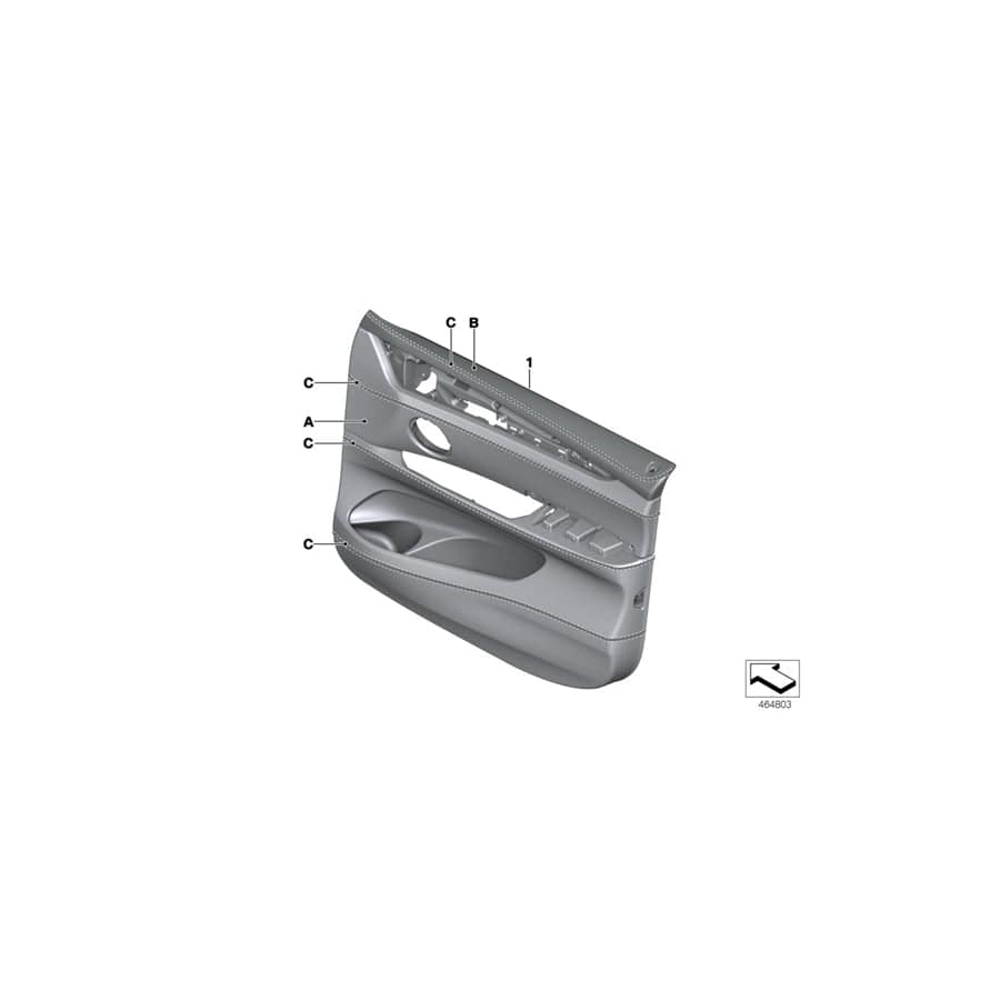 Genuine BMW 51417990356 Door Panel, Leather, Front Right INDIVIDUAL (Inc. X6 M)