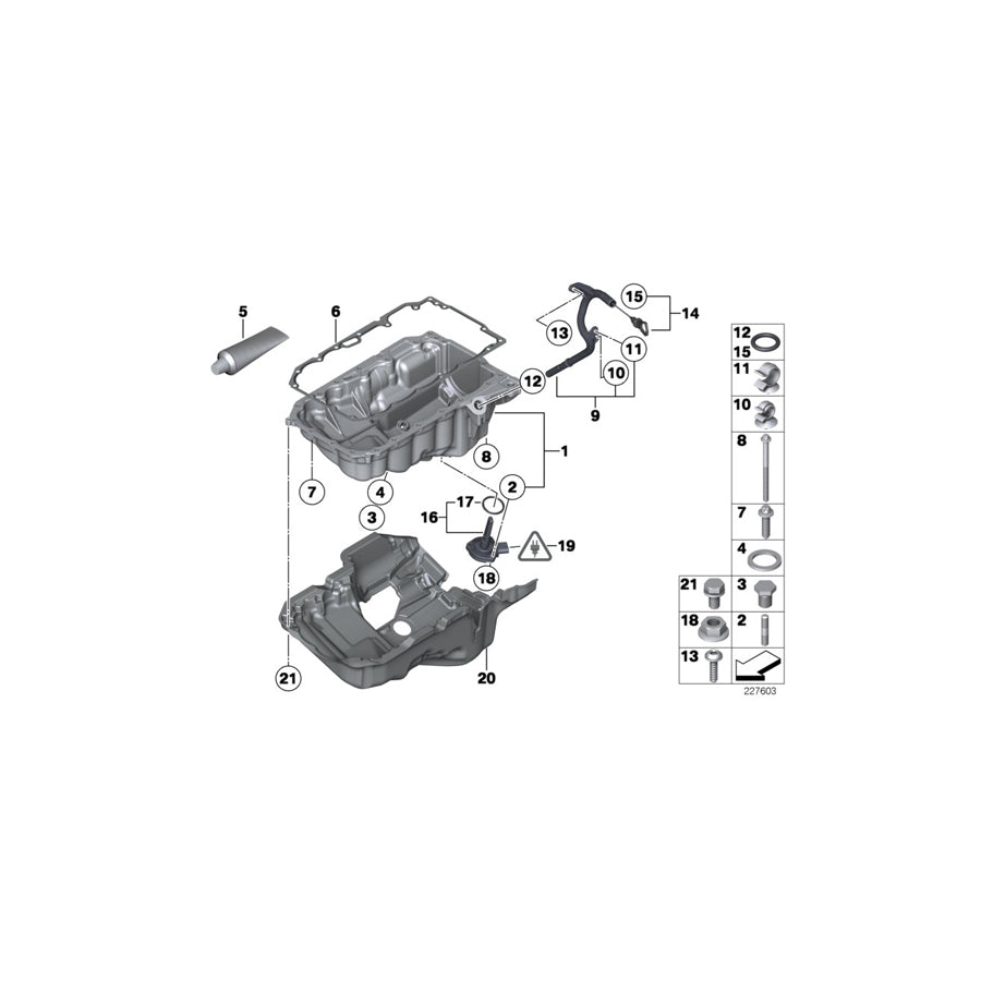 Genuine BMW 11138516485 F21 F20 Oil Pan (Inc. 114d & 116d ed)
