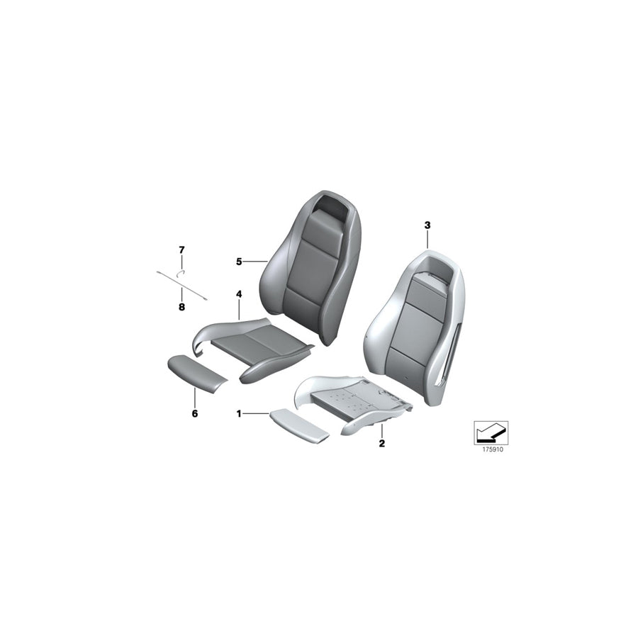 Genuine BMW 52107213970 E89 Leather Cover Sport Backrest Right ELFENBEINWEISS (Inc. Z4 23i, Z4 28i & Z4 20i)