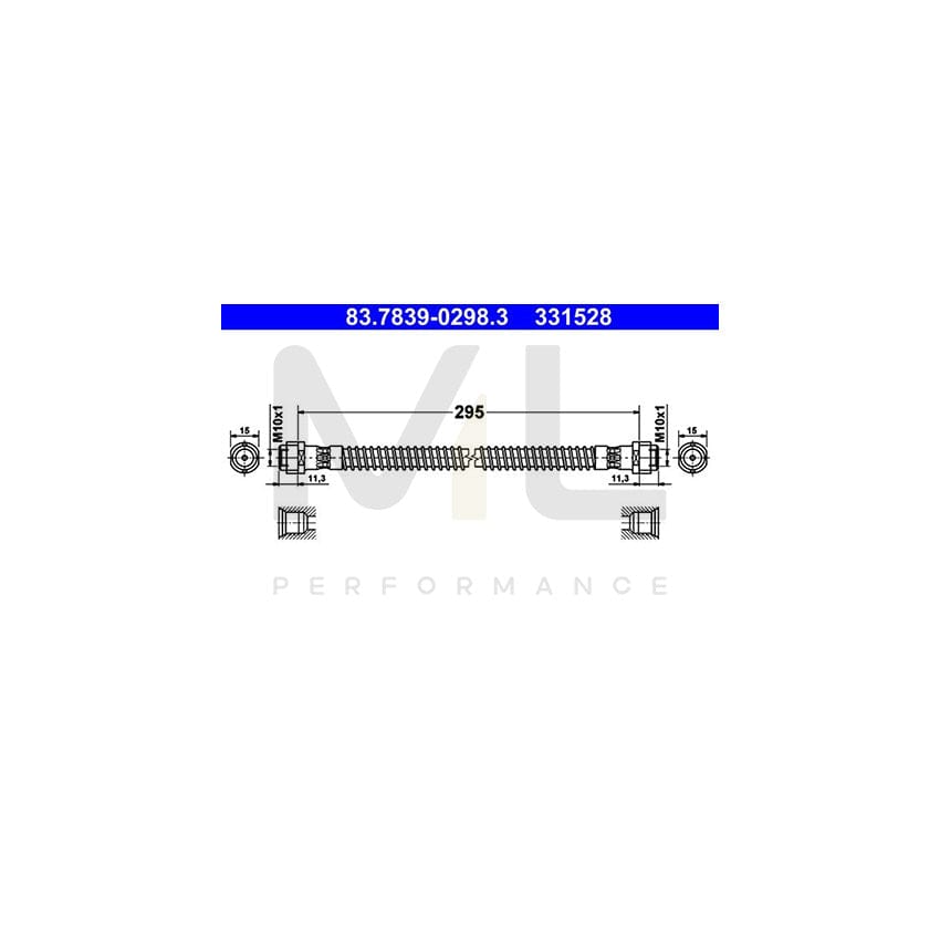 ATE 83.7839-0298.3 Brake Hose 295mm