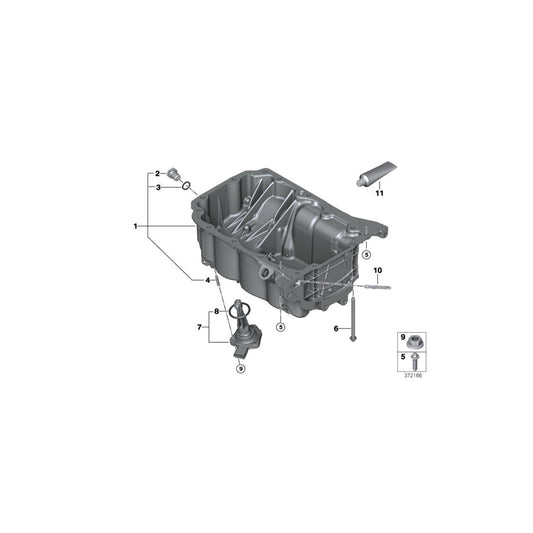 Genuine BMW 11138580110 F48 Oil Pan (Inc. Cooper ALL4, 218i & X2 18i)