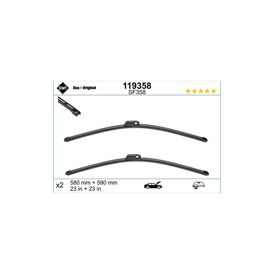 Swf Visioflex 119358 Wiper Blade For Audi A8 D3 (4E2, 4E8)