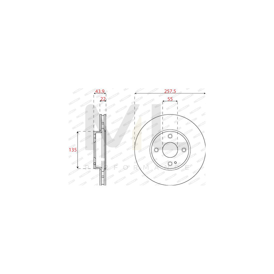Ferodo DDF2861C Brake Disc Vented  - Pair