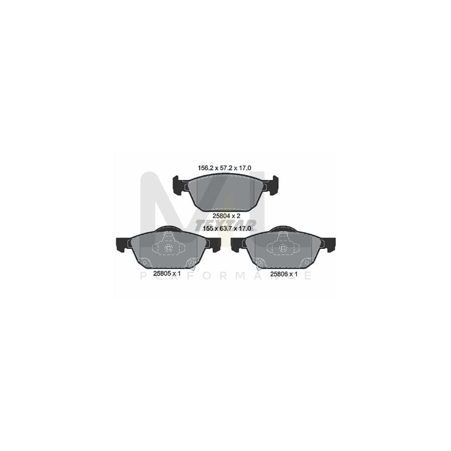 TEXTAR 2580401 Brake pad set for HONDA CIVIC with acoustic wear warning