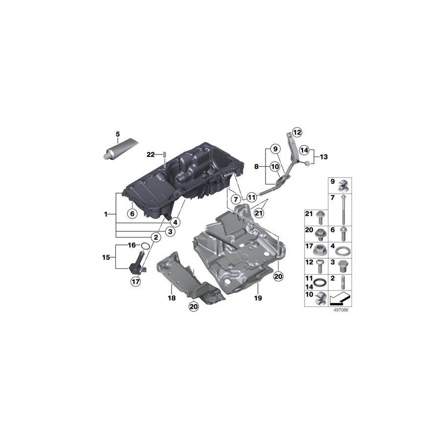 Genuine BMW 11138595457 F32 F33 F34 Oil Pan (Inc. 430dX, 330dX & 335dX)