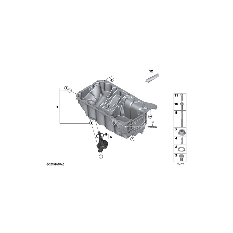 Genuine BMW 11138590017 F55 F45 Oil Pan (Inc. X1 28iX, Cooper S & 220i)