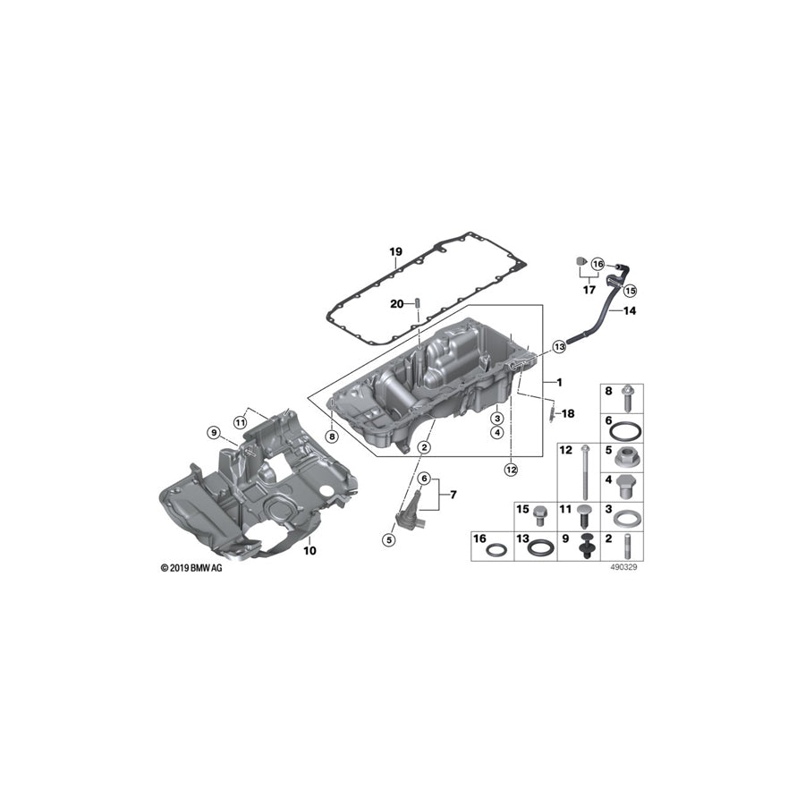 Genuine BMW 11138580129 G07 G06 G05 Oil Pan (Inc. X5 M50dX, 750LdX & X6 M50dX)