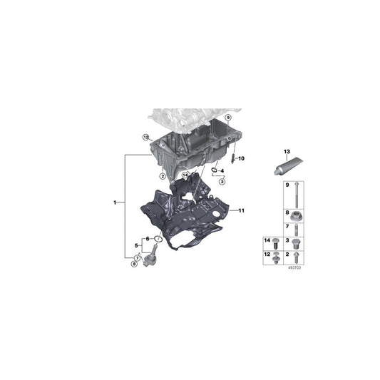 Genuine BMW 11138580124 G21 G30 G02 Oil Pan AWD (Inc. X6 30iX, X4 20iX & X3 20i 1.6)