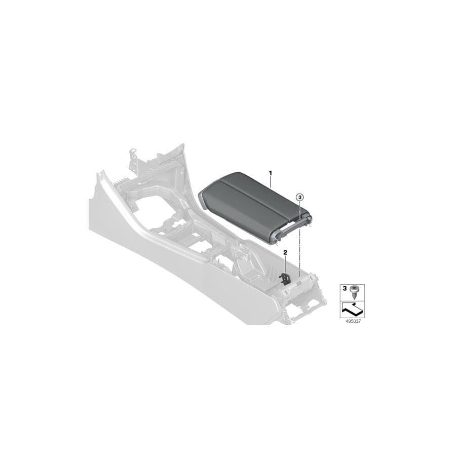 Genuine BMW 51166996356 G15 G16 G14 Armrest, Center Console, Leather COGNAC (Inc. 840i, 840dX & 840iX)