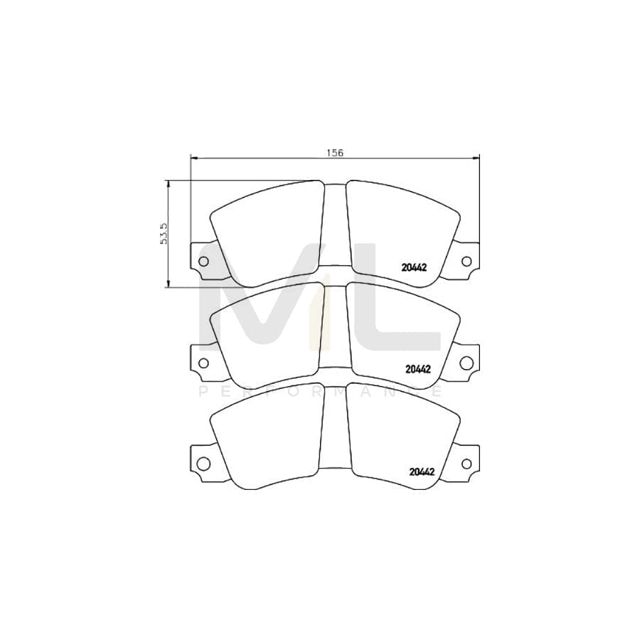 TEXTAR 2044201 Brake pad set with acoustic wear warning