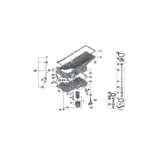 Genuine BMW 11138623613 G12 G12 Gasket, Oil Pan (Inc. M760iX & M760LiX)