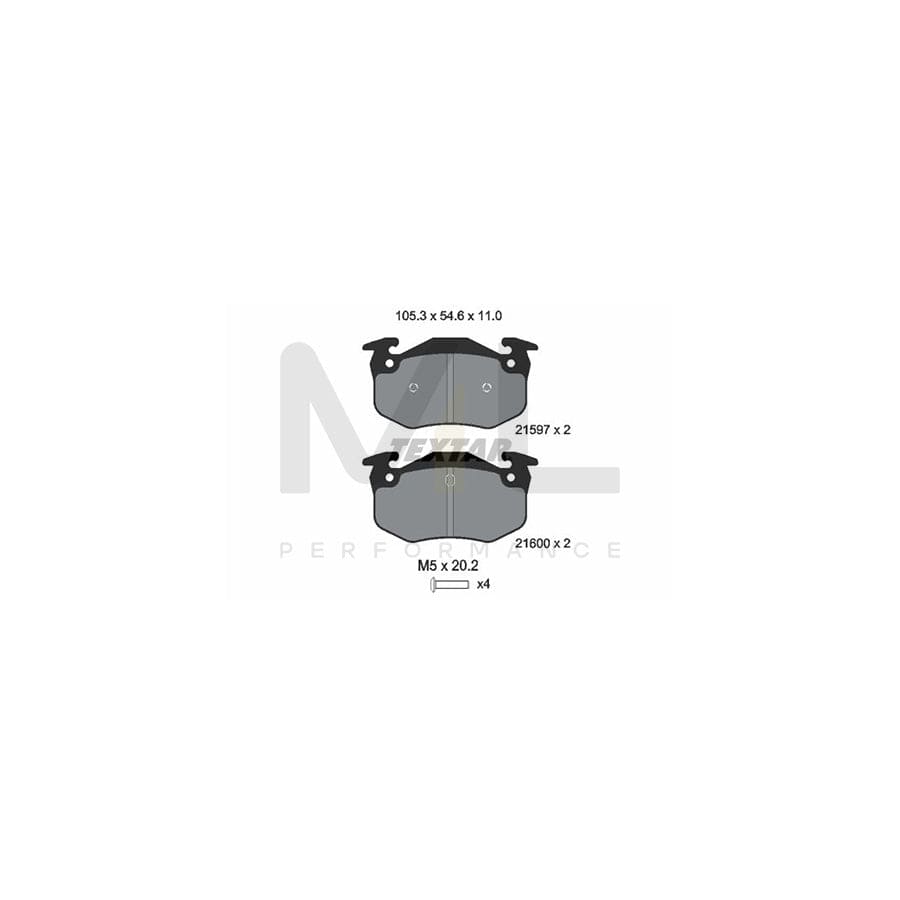 TEXTAR 2159701 Brake pad set prepared for wear indicator, with brake caliper screws