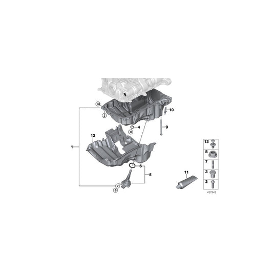 Genuine BMW 11138611695 F31 F33 F22 Oil Pan (Inc. 230iX, 320iX & 430iX)