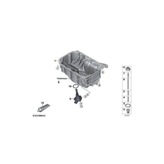 Genuine BMW 11138607075 Asa-Bolt M8 (Inc. i8)