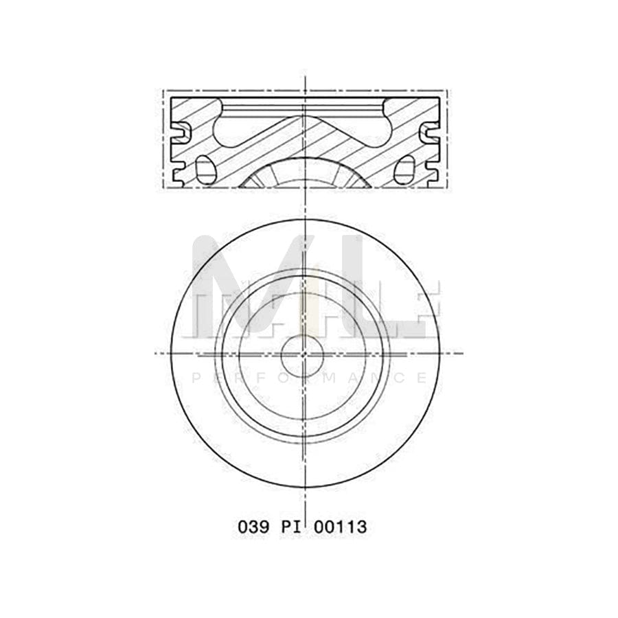 MAHLE ORIGINAL 039 PI 00113 012 Piston 75,509 mm, with cooling duct, with piston ring carrier | ML Performance Car Parts