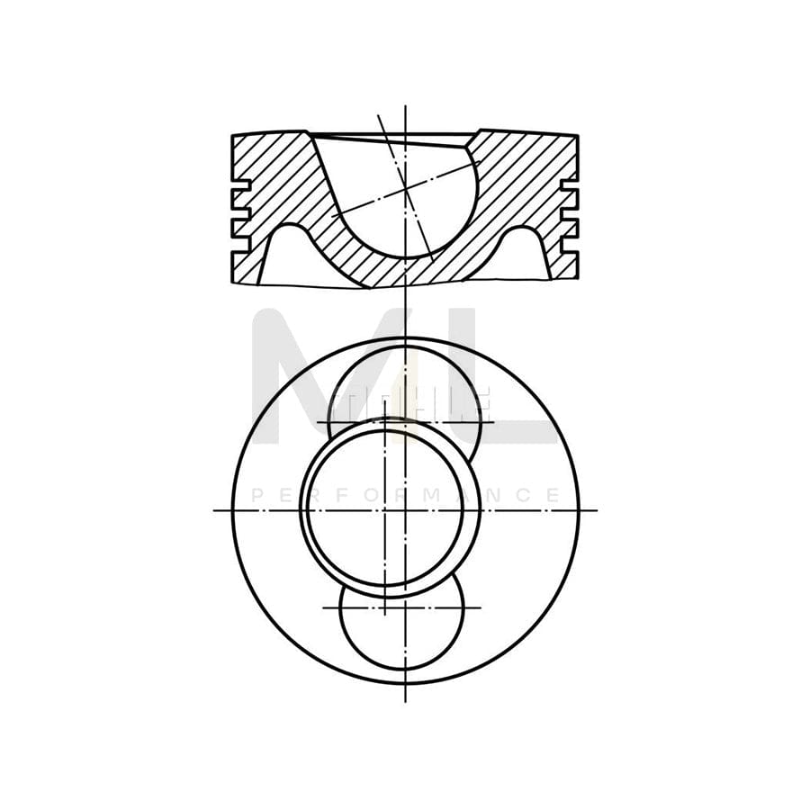 MAHLE ORIGINAL 101 61 00 Piston 120,0 mm, with piston ring carrier, without cooling duct | ML Performance Car Parts