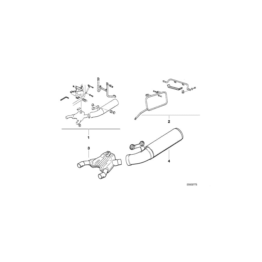 Genuine BMW 18121338724 Front Muffler (Inc. R 100 GS & R 100 R)