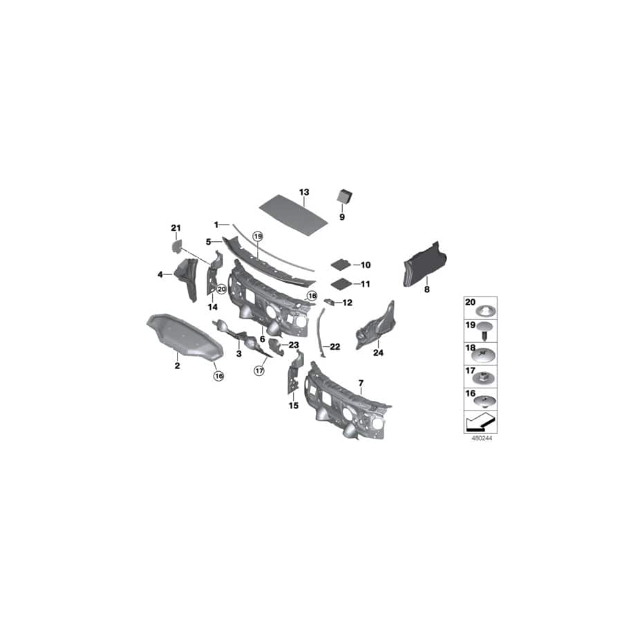 Genuine BMW 51487394036 F45 F46 Sound Insulating Frame Right (Inc. 225xe, 214d & 218dX)