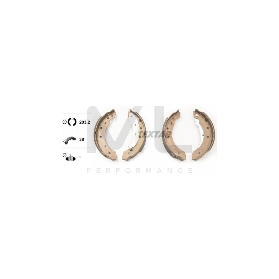 TEXTAR 91048000 Brake Shoe Set with handbrake lever
