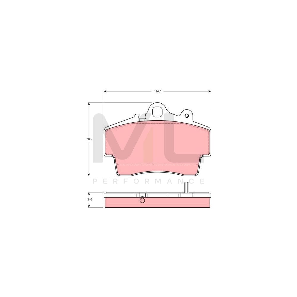 TRW Gdb1394 Brake Pad Set Prepared For Wear Indicator