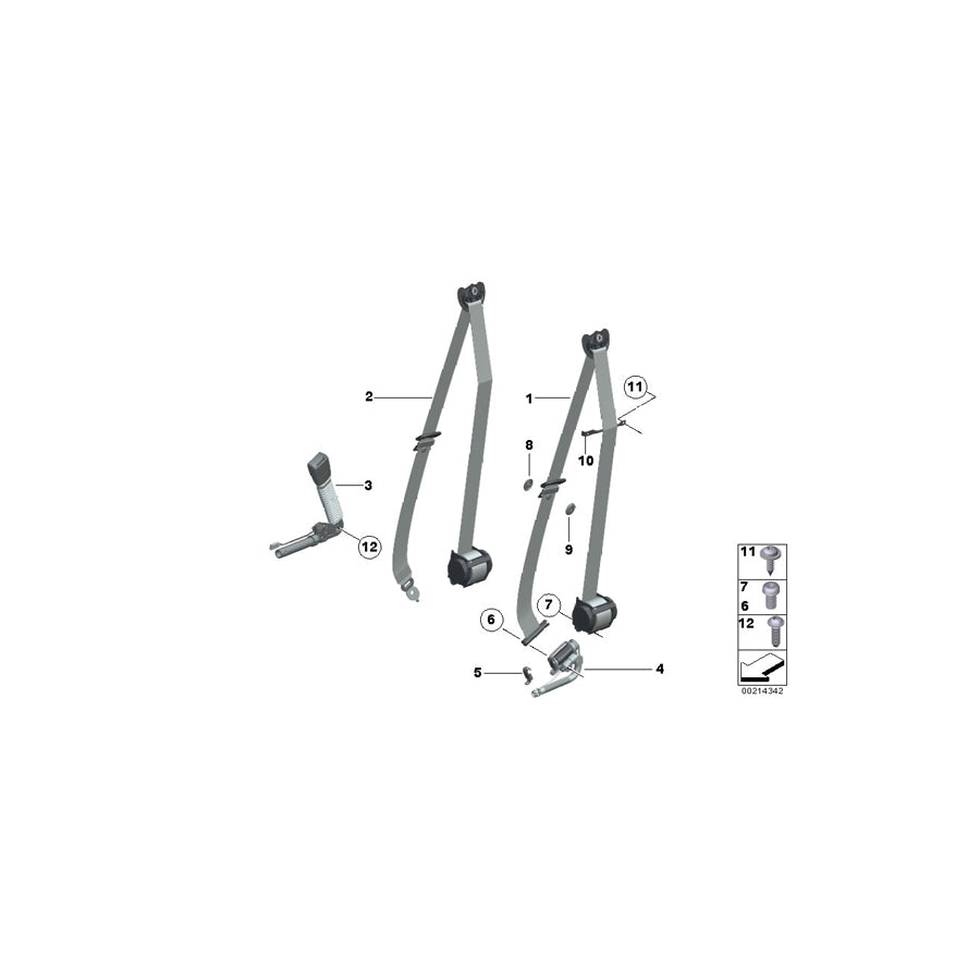 Genuine BMW 72117233509 Upper Belt Front Left SCHWARZ (Inc. 535i & 535iX)