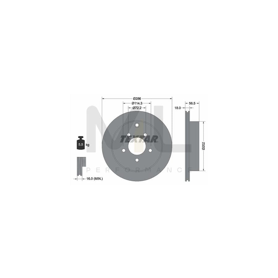 TEXTAR 92130100 Brake Disc Internally Vented, without wheel hub, without wheel studs  - 1 piece
