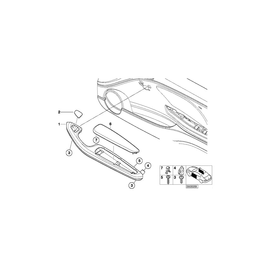 Genuine BMW 51417049670 E46 Armrest, Screen Paint, Front Right HELLBEIGE (Inc. 330Cd, 323Ci & M3 CSL)