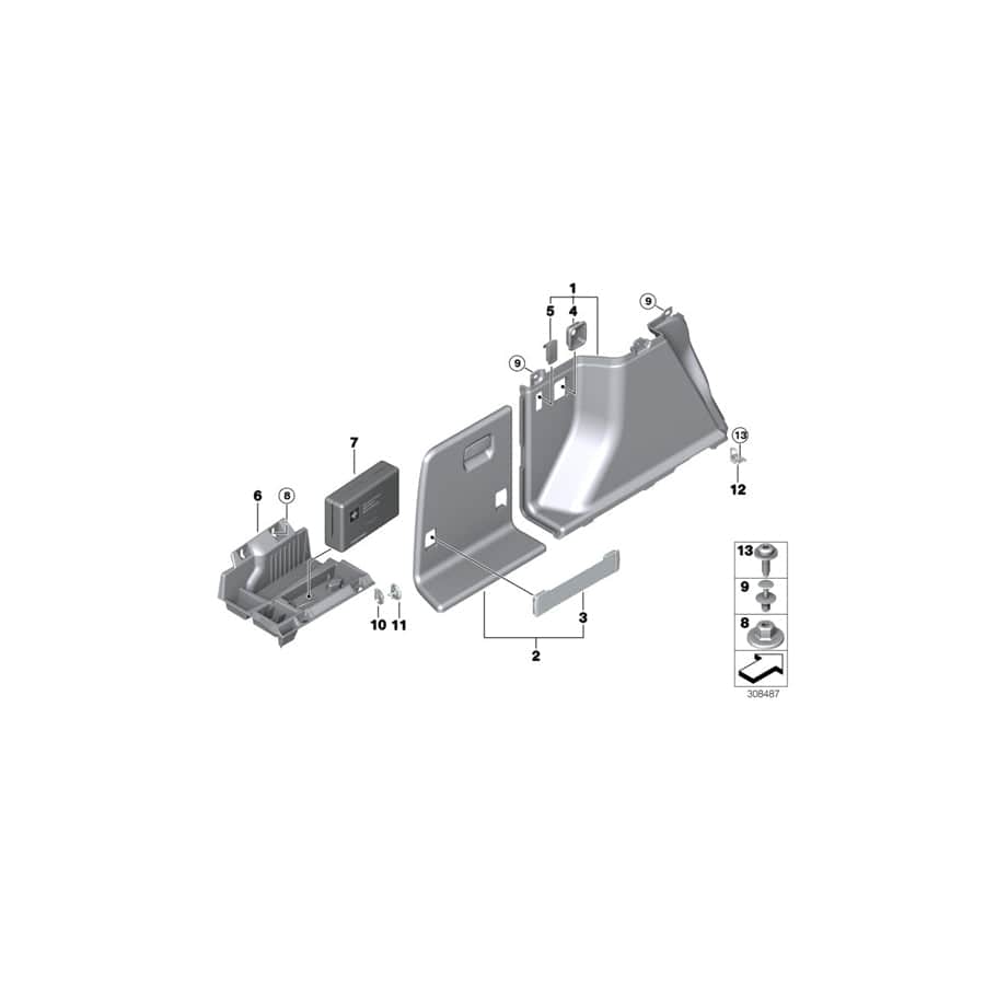 Genuine BMW 51477325335 Trim Panel, Trunk, Front Left VENETOBEIGE (Inc. 340iX, 320iX & 325d)