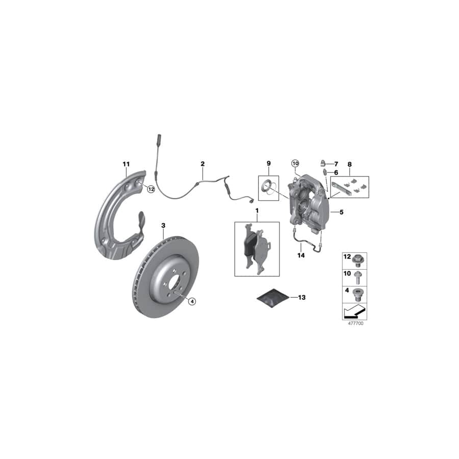 Genuine BMW 34116883483 G21 G06 G20 Caliper Housing Left (Inc. 730d, X5 30dX & 620dX)