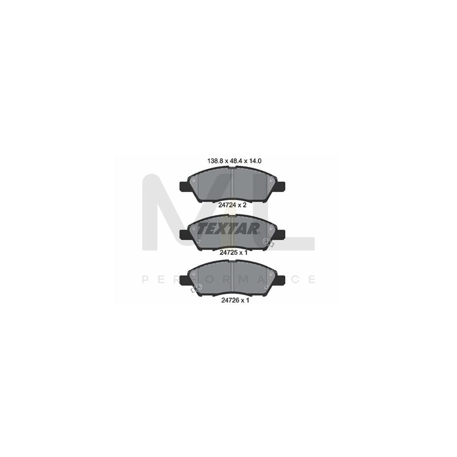 TEXTAR 2472401 Brake pad set with acoustic wear warning
