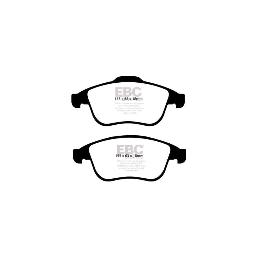 EBC PD11KF1248 Renault Greenstuff Front Brake Pad & GD Disc Kit - Girling/TRW Caliper (Inc. Scenic & Talisman) 2 | ML Performance UK Car Parts