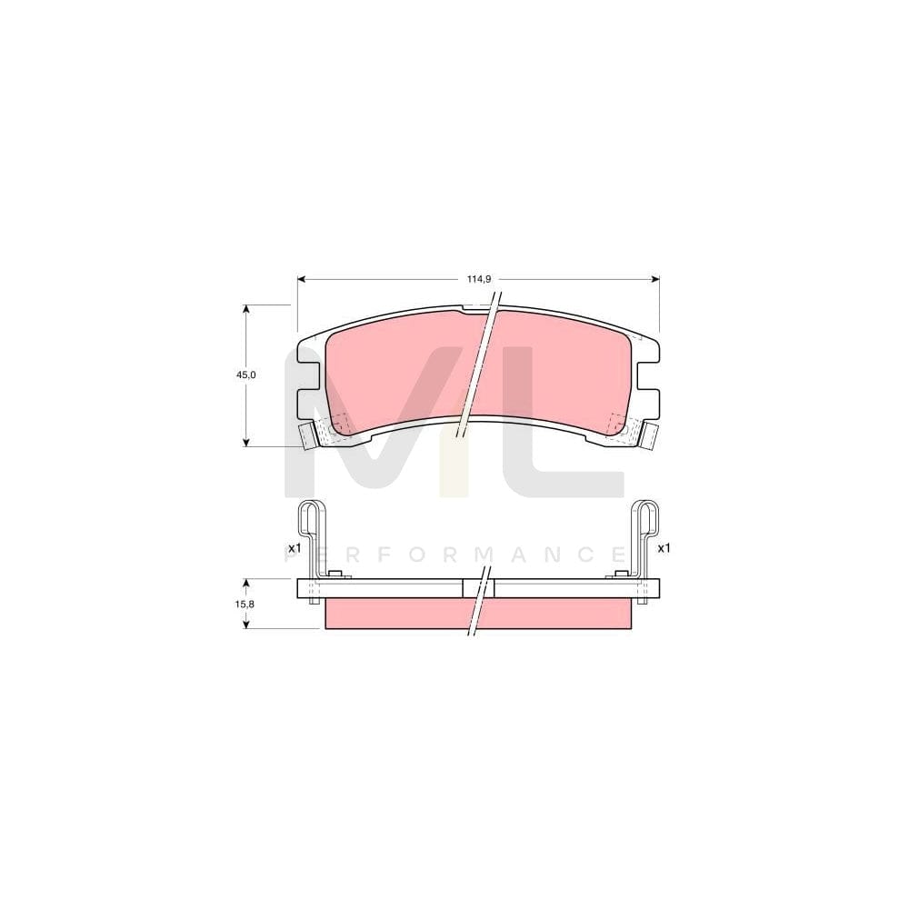 TRW Gdb1018 Brake Pad Set With Acoustic Wear Warning
