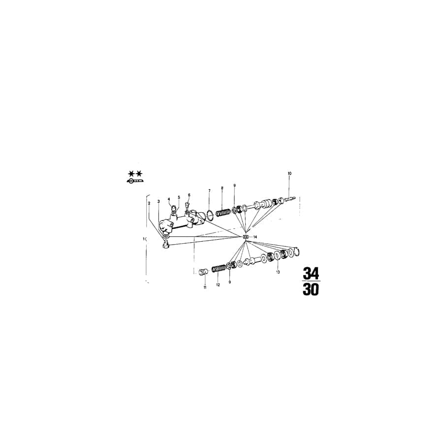 Genuine BMW 34311113655 Repair Kit Brake Master Cylinder D=20,64mm (Inc. 2002, 1802 & 1502)