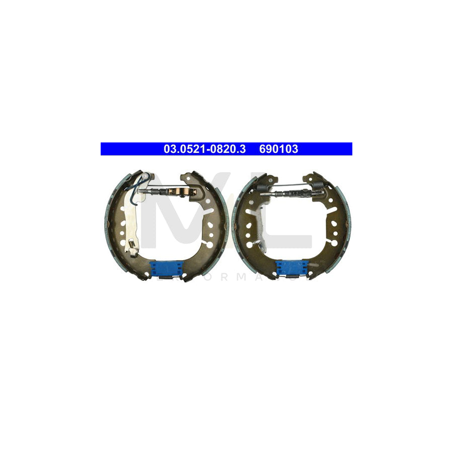 ATE 03.0521-0820.3 Brake Shoe Set with accessories, with wheel brake cylinder