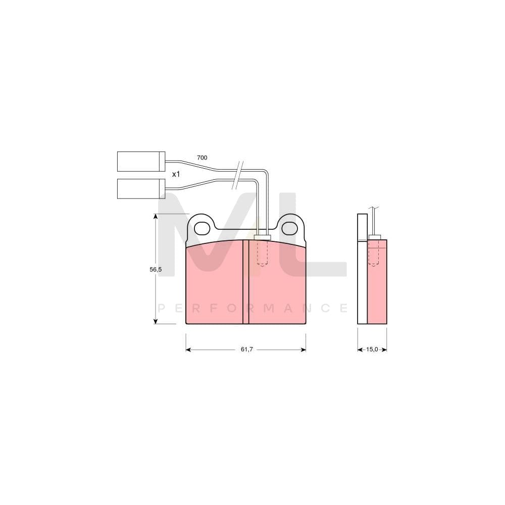 TRW Gdb362 Brake Pad Set Incl. Wear Warning Contact