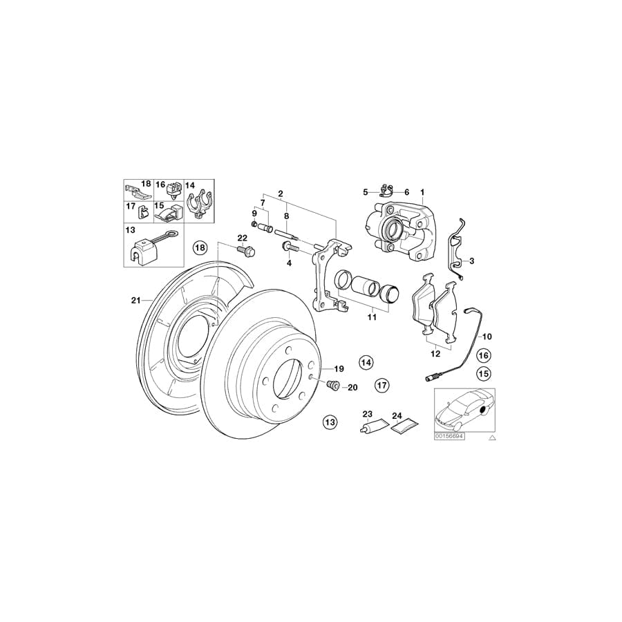 Genuine BMW 34211160330 E31 Caliper Housing Right ATE (Inc. 840i, 850Ci & 850CSi)