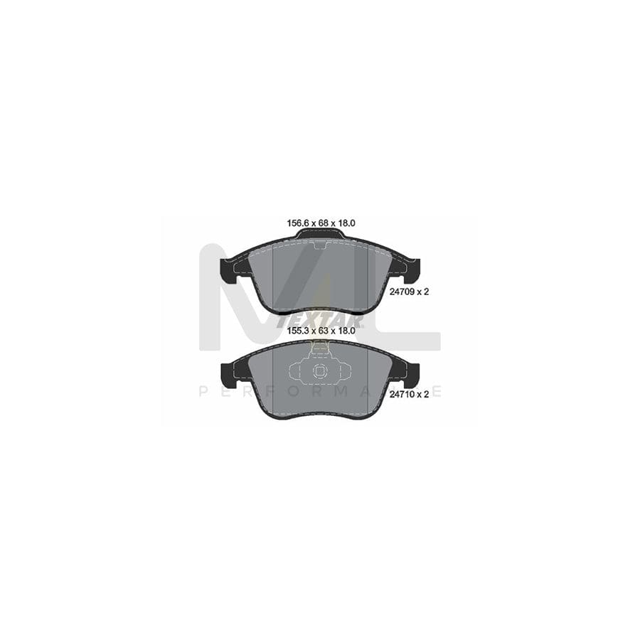 TEXTAR 2470901 Brake pad set not prepared for wear indicator