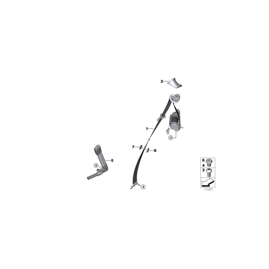 Genuine BMW 72117145260 E85 Belt Deflection Right BEIGE (Inc. Z4 2.0i, Z4 3.0si & Z4 2.5i)