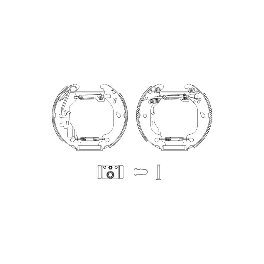 Hella Shoe Kit Pro 8DB 355 004-761 Brake Set, Drum Brakes For Fiat Punto II Hatchback (188)