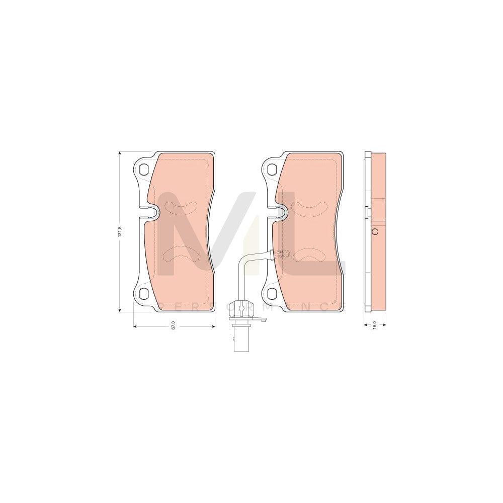 TRW Gdb1731 Brake Pad Set For Audi R8 Incl. Wear Warning Contact