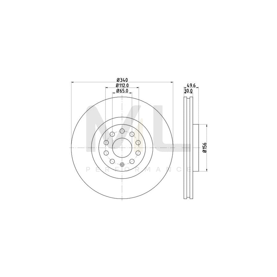 HELLA PRO High Carbon 8DD 355 129-241 Brake Disc Internally Vented, Coated, High-carbon, without wheel hub, without wheel studs | ML Performance Car Parts