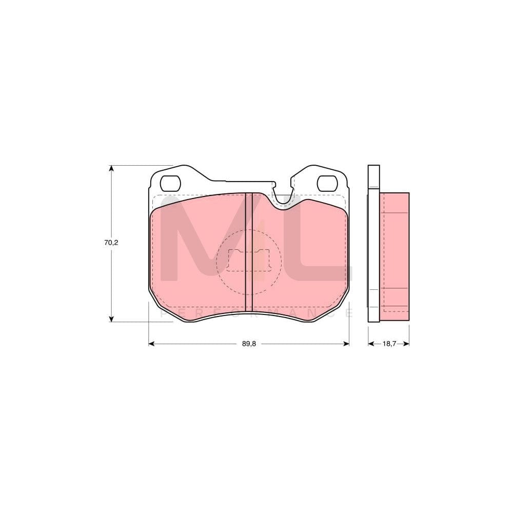 TRW Gdb309 Brake Pad Set Prepared For Wear Indicator