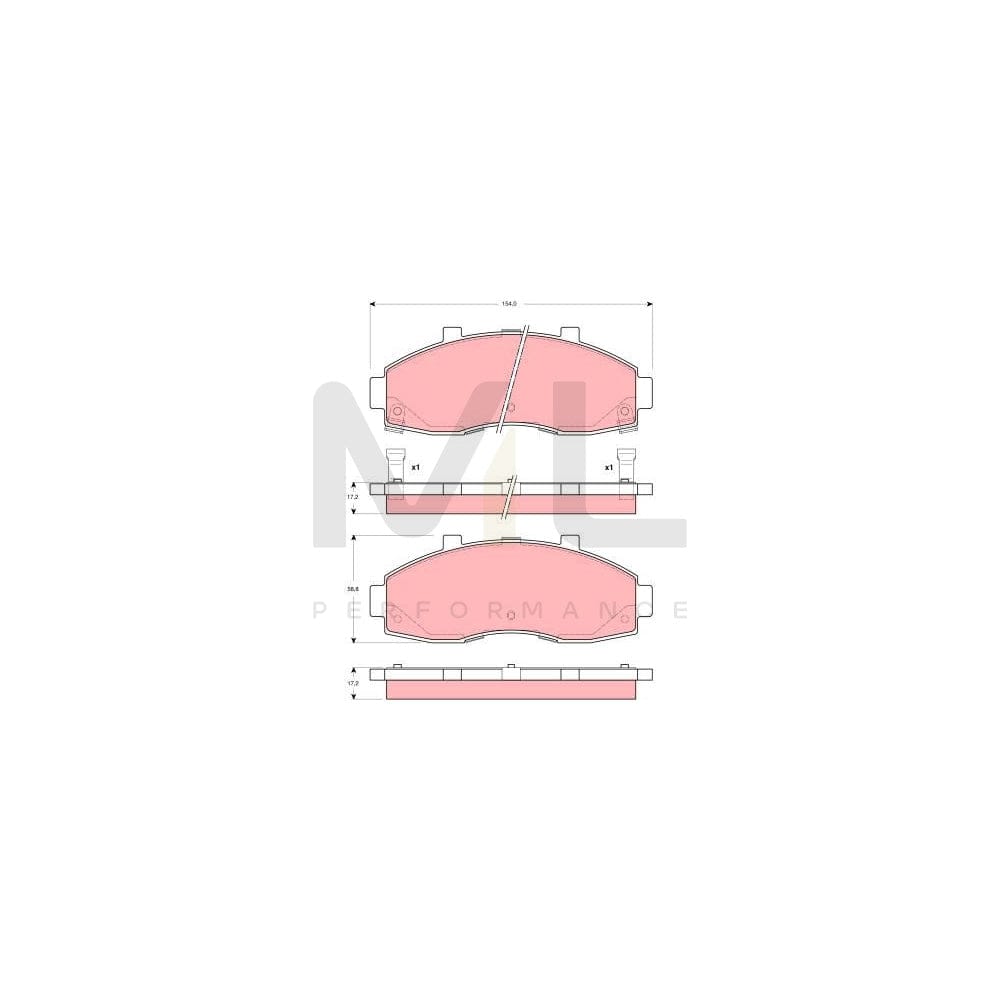TRW Gdb3263 Brake Pad Set For Kia Pregio With Acoustic Wear Warning