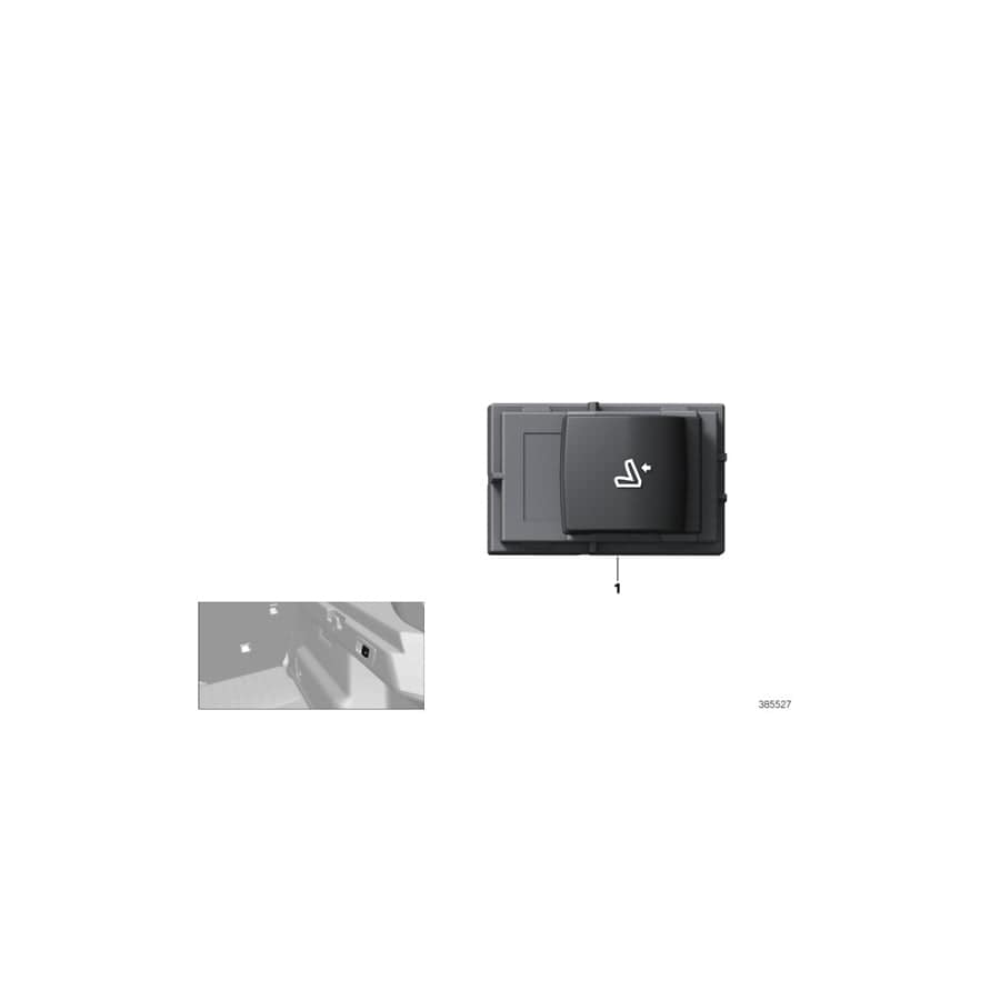 Genuine BMW 61319290729 F46 F48 Switch, Remote Backrest Release, Right (Inc. X1 20dX, 216i & X1 20i)