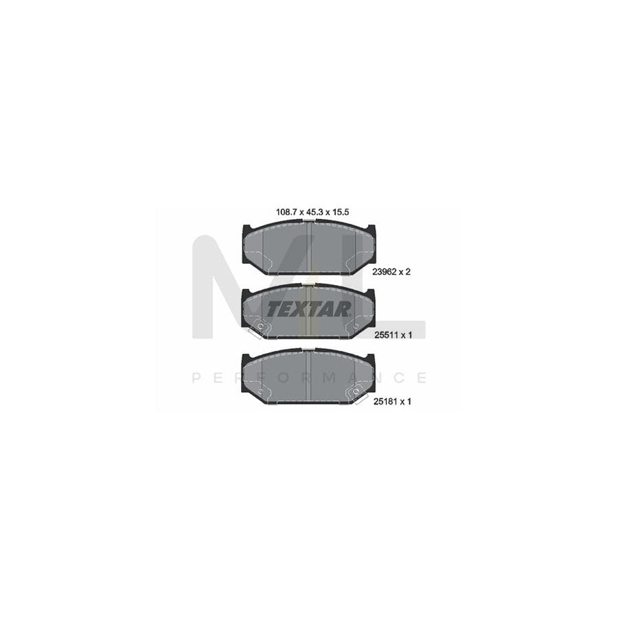 TEXTAR 2396201 Brake pad set with acoustic wear warning