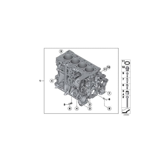 Genuine BMW 11110494285 Engine Block With Piston (Inc. Cooper SD, Cooper SD ALL4 & Cooper D 2.0)
