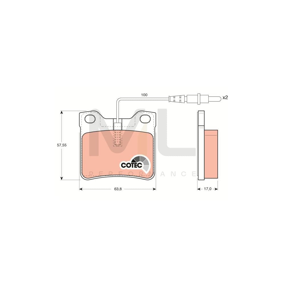 TRW Cotec Gdb1289 Brake Pad Set Incl. Wear Warning Contact