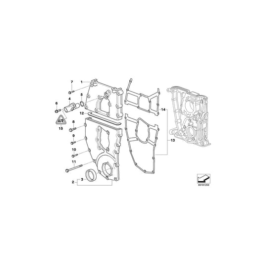 Genuine BMW 11141433353 E46 E36 Timing Case Cover, Top (Inc. 318Ci, 316i 1.6 & Z3 1.9)