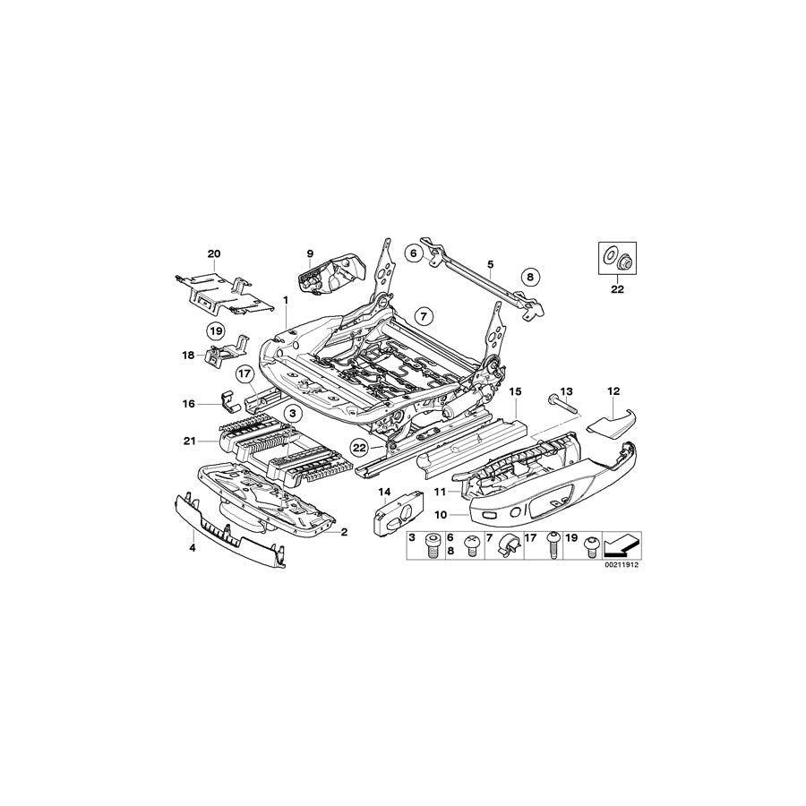Genuine BMW 52107135543 E82 E92 E81 Electrical Seat Mechanism, Left (Inc. 335i, 328xi & 325xi)