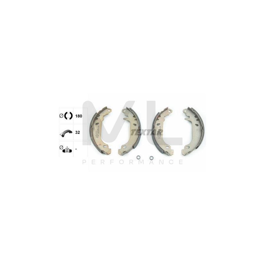 TEXTAR 91045200 Brake Shoe Set without handbrake lever, with accessories